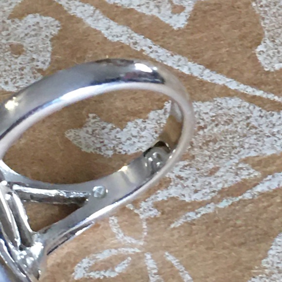 SALE Elegant Sterling Silver Pale Pinkish Cream Baroque Pearl Ring - Picture 8 of 11